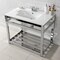 Fauceture VWP3722W4A1 37-Inch Ceramic Console Sink (4-Inch, 3-Hole), White/Polished Chrome VWP3722W4A1 - alternate 2